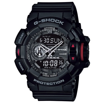 Casio G-Shock นาฬิกาข้อมือผู้ชาย สีดำ สายเรซิ่น รุ่น GA-400-1B