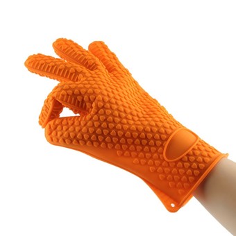 Heat Resistant Silicone Glove Cooking Baking BBQ Oven Pot Holder Mitt (blue)