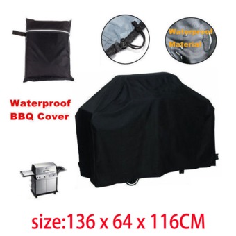 Black Waterproof BBQ Cover Outdoor Barbeque Grill Protector Party Holiday