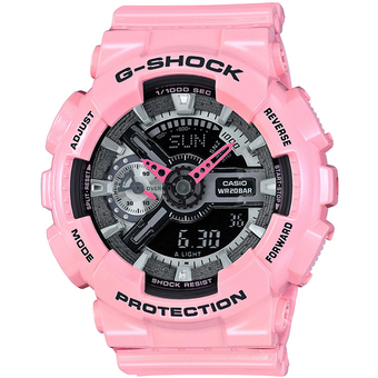 Casio G-Shock Mini นาฬิกาข้อมือผู้หญิง สีชมพู สายเรซิ่น รุ่น GMAS110MP-4A2