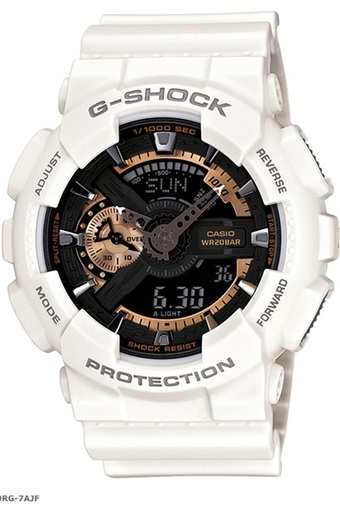 Casio G-Shock นาฬิกาข้อมือผู้ชาย สายเรซิ่น รุ่น GA-110RG-7ADR - สีขาว/โรสโกลด์(Int: One size)