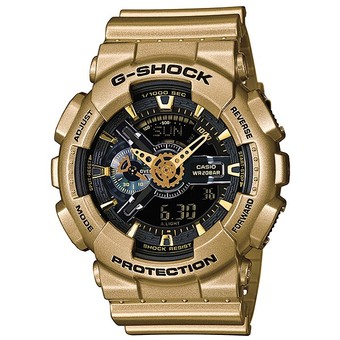 Casio G-Shock นาฬิกาข้อมือผู้ชาย สีทอง/ดำ สายเรซิน รุ่น GA-110GD-9B