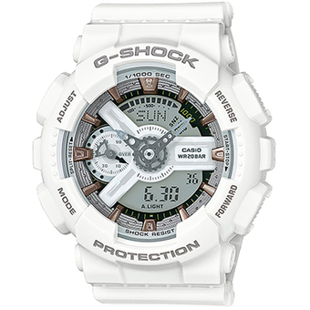Casio G-Shock mini นาฬิกาข้อมือผู้หญิง สายเรซิ่น รุ่น GMAS110CM-7A2 - สีขาว