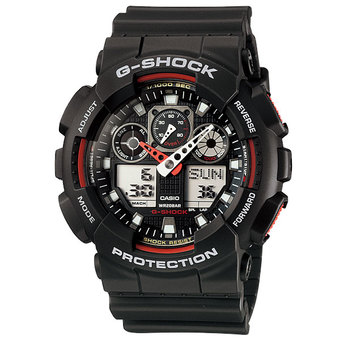 Casio G-shock นาฬิกาข้อมือ รุ่น GA-100-1A4DR(ประกัน CMG) - สีดำ/แดง
