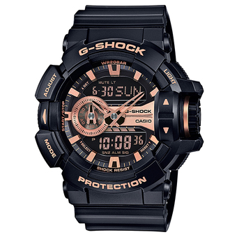 Casio G-Shock นาฬิกาข้อมือสุภาพบุรุษ สายเรซิน รุ่น GA-400GB-1A4DR (Black/Rose Gold)