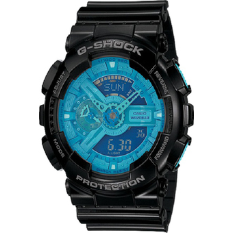 Casio G-shock Hyper Coler Men&#039;s Watch Black/Blue Resin Strap GA-110B-1A2