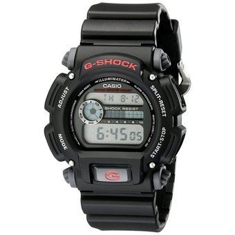 Casio Men's DW9052-1V G-Shock Black Stainless Steel and Resin Digital Watch Black/Red