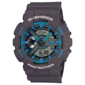 Casio G-Shock นาฬิกาข้อมือผู้ชาย สีเทา/ฟ้า สายเรซิ่น รุ่น GA-110TS-8A2