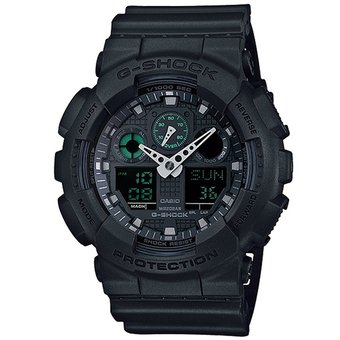 Casio G-Shock นาฬิกาข้อมือผู้ชาย สีดำ สายเรซิ่น รุ่น GA-100MB-1A