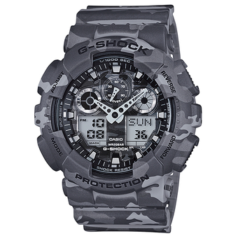 Casio G-Shock นาฬิกาข้อมือผู้ชาย สายเรซิ่น รุ่น GA-100CM-8A - สีเทา