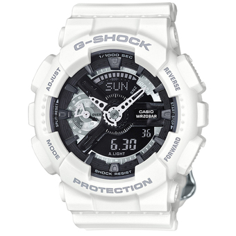 Casio G-Shock Mini นาฬิกาข้อมือผู้หญิง สีขาว สายเรซิ่น รุ่น GMAS110CW-7A1