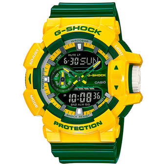 Casio G-Shock นาฬิกาข้อมือ สีเขียว/เหลือง สายรเซิ่น รุ่น GA-400CS-9 Limited Edition