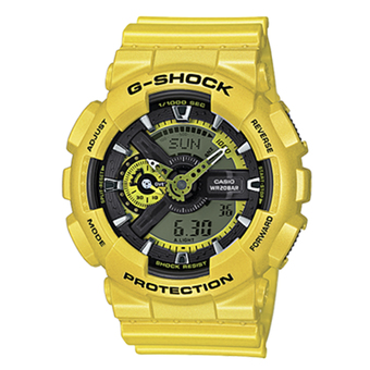 Casio G-shock Limited นาฬิกาข้อมือผู้ชาย สีเหลืองเมทาลิค สายเรซิ่น รุ่น GA-110NM-9ADR (CMG1ปี)