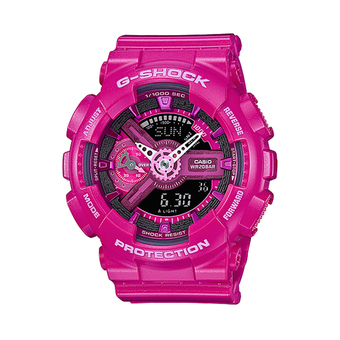 Casio G-Shock Mini นาฬิกาข้อมือผู้หญิง สีชมพู สายเรซิ่น รุ่น GMAS110MP-4A3