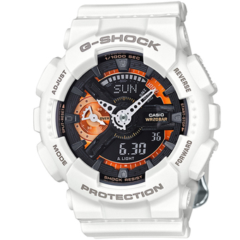 Casio G-Shock Mini นาฬิกาข้อมือผู้หญิง สายเรซิ่น รุ่น GMAS110CW-7A2 - สีขาว