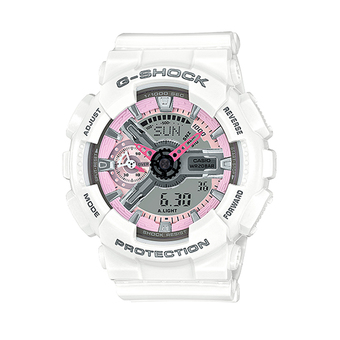 Casio G-Shock Mini นาฬิกาข้อมือผู้หญิง สีขาว สายเรซิ่น รุ่น GMAS110MP-7A