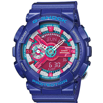 Casio G-Shock Mini นาฬิกาข้อมือผู้หญิง สายเรซิ่น รุ่น GMAS110HC-2 - สีม่วงอมน้ำเงิน