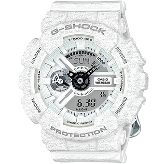Casio G-Shock Mini นาฬิกาข้อมือผู้หญิง สายเรซิ่น รุ่น GMAS110HT-7 - สีขาว