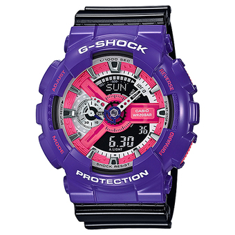 Casio G-Shock นาฬิกาข้อมือผู้หญิง สีม่วง/ดำ สายเรซิ่น รุ่น GA-110NC-6ADR