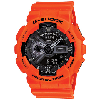 Casio G-Shock Men&#039;s Orange Resin Strap Watch GA-110MR-4ADR