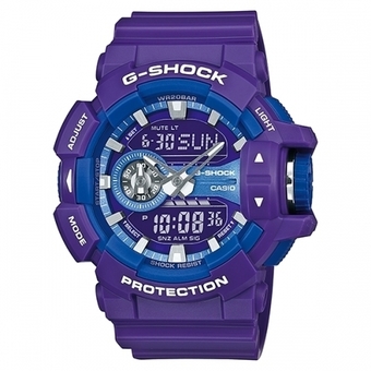 Casio G-Shock นาฬิกาข้อมือผู้ชาย สายเรซิ่น รุ่น GA-400A-6A (สีม่วง)