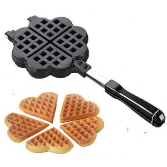 Selected Waffle pan กระทะวาฟเฟิล แม่พิมพ์วาฟเฟิล ลายหัวใจ - สีดำ