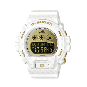 Casio G-Shock Mini นาฬิกาข้อมือผู้หญิง สีขาว สายเรซิ่น รุ่น GMD-S6900SP-7 X SUPRA LIMITED EDITION