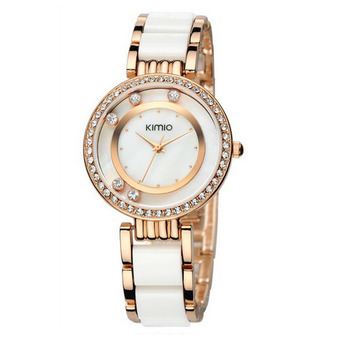 Kimio นาฬิกาข้อมือผู้หญิง สาย Alloy รุ่น K485 - สีขาว/ทอง