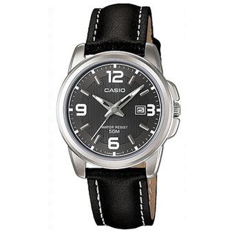CASIO นาฬิกาผู้หญิง สีดำ สายหนัง LTP-1314L-8AVDF