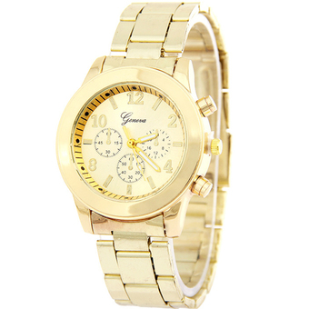 GENEVA Business นาฬิกาข้อมือผู้หญิง สีเงิน สายสแตนเลส รุ่น BB0002 (Gold)