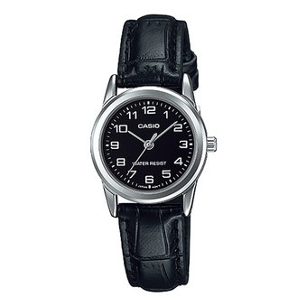 Casio นาฬิกาผู้หญิง สีดำ สายหนัง รุ่น LTP-V001L-1BUDF