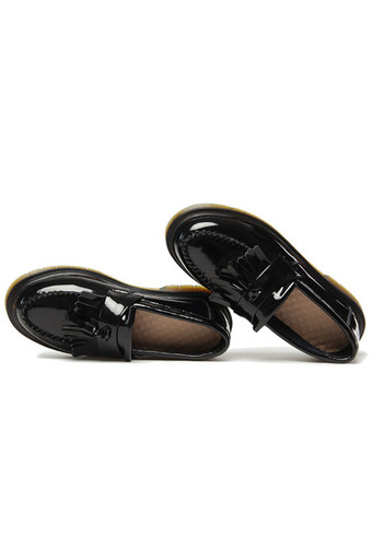 Martin Shoes Dou Patent Leather Shoes(Black)