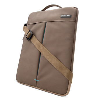 POFOKO Stylish 13.3 inch Portable One Shoulder Quality Nylon Fabric Waterproof Laptop Bag for Laptop Notebook(Khaki)