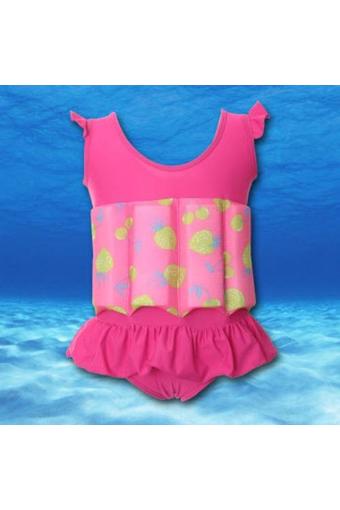 ชุดว่ายน้ำเด็กผู้หญิงแบบมีชูชีพในตัว ลาย Strawberry ไซส์ M-XXL (Int:M)