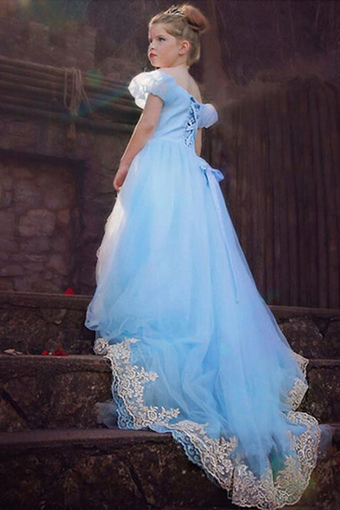 ZHENGQI Girls Mesh Ball Gown Pure Cotton Princess Dress(D097)