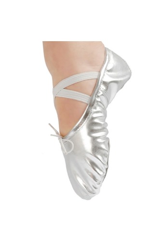 D51 Hot Soft Kids Boys Girls Adult PU Yoga Gymnastics Practice Shoes Ballet Dance Silver Shoes - Intl