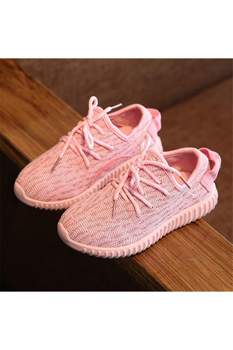 Boy&#039;s Student&#039;s Canvas Casual Girl&#039;s Sneakers Sports Athletic Knit Shoes I105 Pink