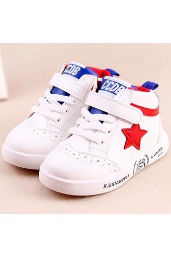 M fashion รองเท้าผ้าใบเด็ก ปะรูปดาว (สีขาว) รุ่น61045