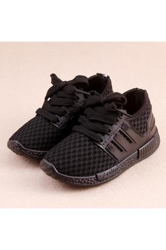 M fashion รองเท้าผ้าใบ รองเท้าออกกำลังกาย สำหรับเด็ก (สีดำ) รุ่น61013