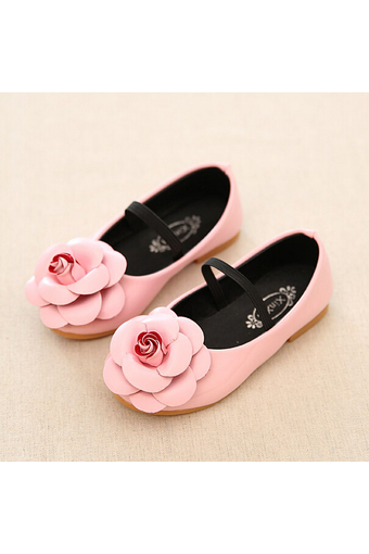 Daily Fashion Girl&#039;s Kid&#039;s Flowers Casual Cute Rubber Sole PU Leather Shoes I95 Pink