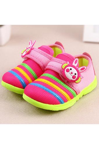 Shoes Fashion รองเท้าเด็ก รองเท้าแฟชั่นแบบสวมหุ้มส้น (สีชมพูเขียว) รุ่น16718