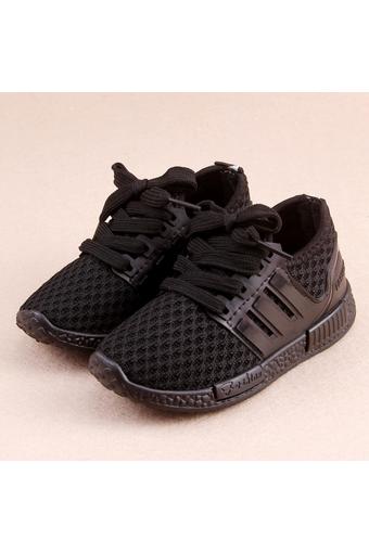 Shoes Fashion รองเท้าผ้าใบ รองเท้าออกกำลังกาย สำหรับเด็ก (สีดำ) รุ่น61013