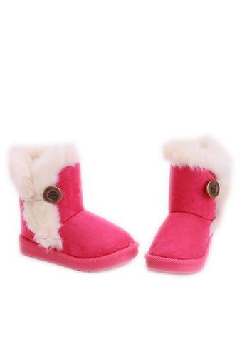 Hang-Qiao Winter Children Snow Boots Thick Warm Shoes Kids Shoes Rose red