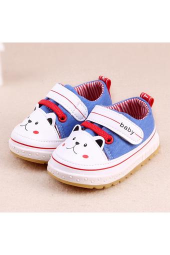 To Baby รองเท้าแฟชั่นเด็ก รองเท้าผ้ารูปหมี (สีฟ้า) รุ่น16948