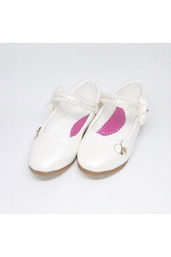 Chicky Shoes รองเท้าเด็กผู้หญิง สายคาดประดับลายวิบวับ (สีขาว)