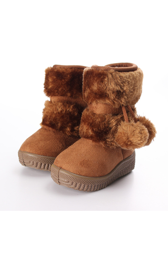 BEINGQ Baby Kid Girls Toddler Boots Warm Shoes Fur Boots Zipper Up (Intl)