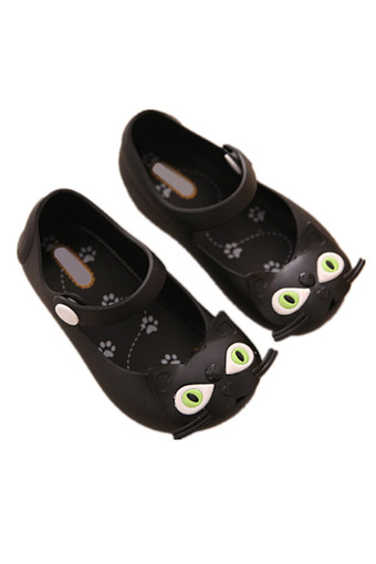 I63 Fashion Child Summer Ankle Strap Hasp Girl&#039;s Shoes Cat Girls Boys Kids Jelly Sandals Color Black - Intl