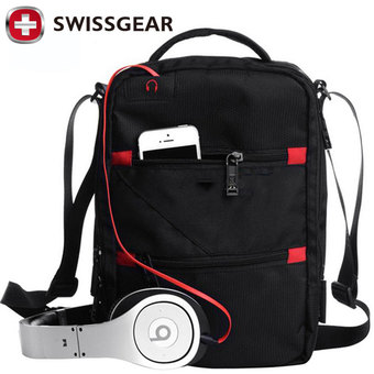 Swissgear/Swisswin Shoulder Bag Small Messenger Bag For Tablets and Documents Men&#039;s Black Handbag 11-inch Crossbody Bags - Intl