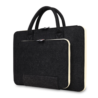 HomeBetter 2016 New Felt Universal 11 13 15 17 Inch Laptop Bag Notebook Case Briefcase Handlebag Pouch For Macbook Air Pro Retina Men Women, 15.4 inch +Black