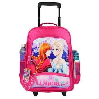 Wheal กระเป๋าเป้มีล้อลากสำหรับเด็ก เป้สะพายหลังกระเป๋านักเรียน 16 นิ้ว รุ่น Princess 82116 (Pink)